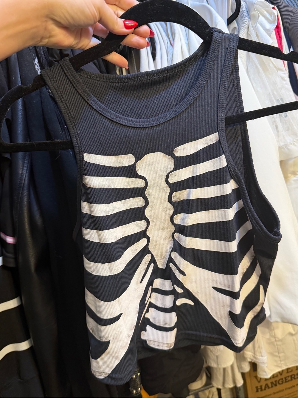 SHEIN Skeleton crop tank — runs small Large